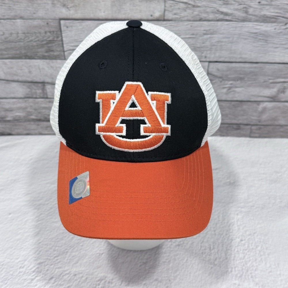 University of Auburn Tigers Hat Cap Orange White Blue Meshback by Captivating‎